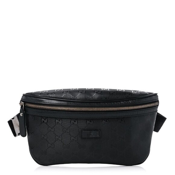Authentic Gucci GG Supreme Imprime Monogram Waist Bag Belt Bag Pouch Mens Black - Picture 1 of 8